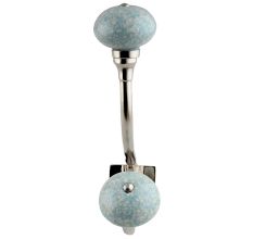 Turquoise Cream Crackle Silver Iron Hook